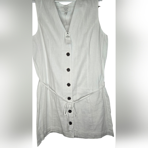 NWT Banana Republic Linen-Blend Button-Front Mini Dress - Size M - Picture 1 of 10